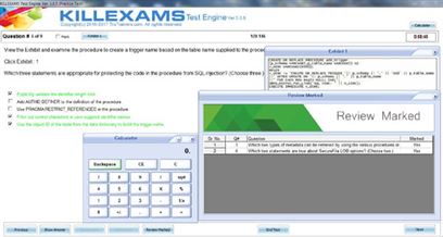 Exam Simulator Test Screen